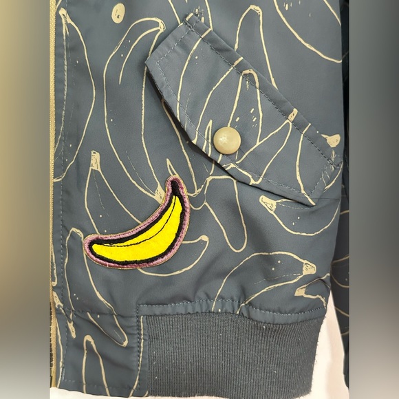 {Indikidual} Banana Print Patch Bomber Jacket ๐ - Size 7-9Y - Picture 4 of 16